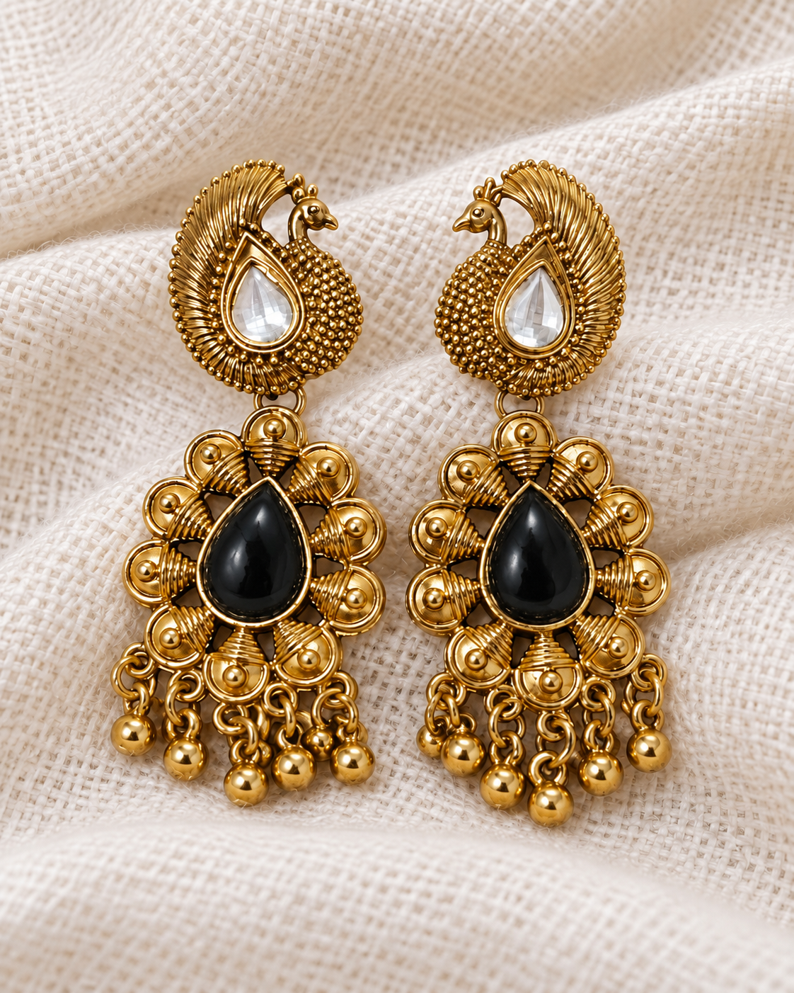 Black Teardrop Earrings
