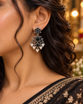 Black Floral Earrings